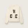 Bawełniana bluza unisex „Star” w kolorze vintage white z haftowanymi naszywkami VCE