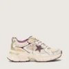 Damskie buty Lightstar CNY z białej siateczki i skóry z bordową gwiazdą z TPU