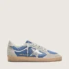 Męskie buty Ball Star z nylonu w kolorze dżinsowego błękitu z jasnoszarymi zamszowymi wstawkami i metaliczną srebrną skórzaną gwiazdą