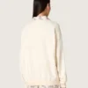 Bawełniana bluza unisex „Star” w kolorze vintage white z haftowanymi naszywkami VCE