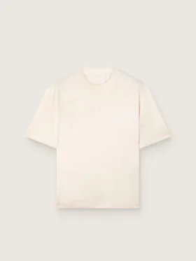 Bawełniana koszulka unisex „Star” w kolorze vintage white z czarnym nadrukiem na plecach