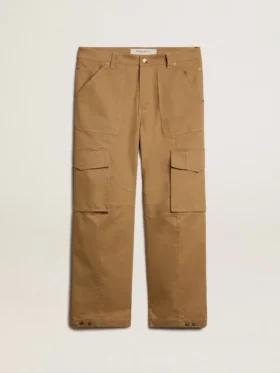Beżowe spodnie cargo w kolorze khaki