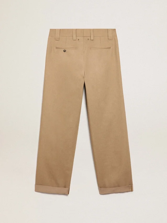 Beżowe spodnie chino w kolorze khaki z Golden Collection