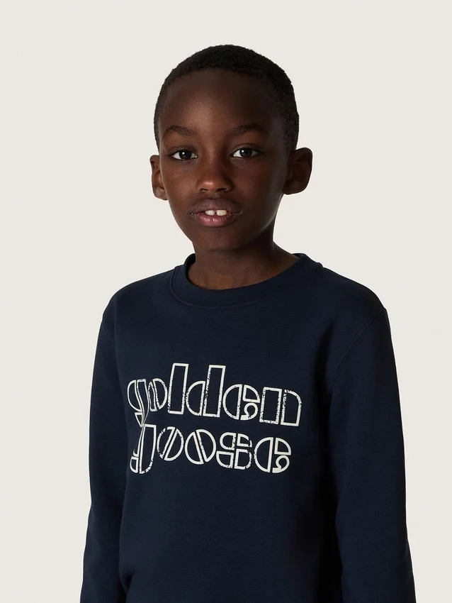 Bluza chłopięca Journey z niebieskiej mieszanki bawełny z kontrastowym logo