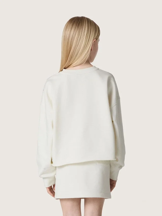 Bluza dla dziewczynek Journey z białej bawełny z kryształkami i logo