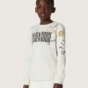 Bluza unisex „Journey” z białej mieszanki bawełny z nadrukiem w stylu doodle