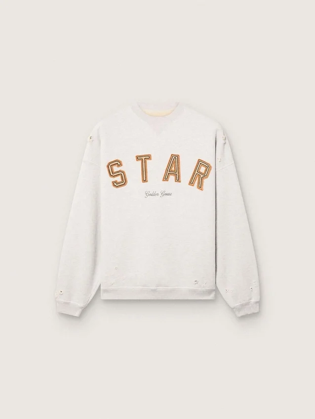 Bluza unisex „Star” z szarej melanżowej bawełny z haftem „Star”