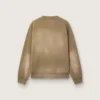 Bluza unisex z bawełny w kolorze wojskowej zieleni o wyglądzie wybielonym, z haftowanym logo