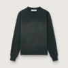 Bluza unisex z postarzanej czarnej bawełny z haftowanym logo