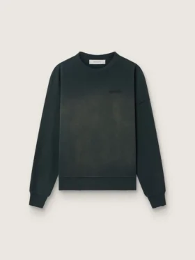 Bluza unisex z postarzanej czarnej bawełny z haftowanym logo