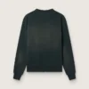 Bluza unisex z postarzanej czarnej bawełny z haftowanym logo