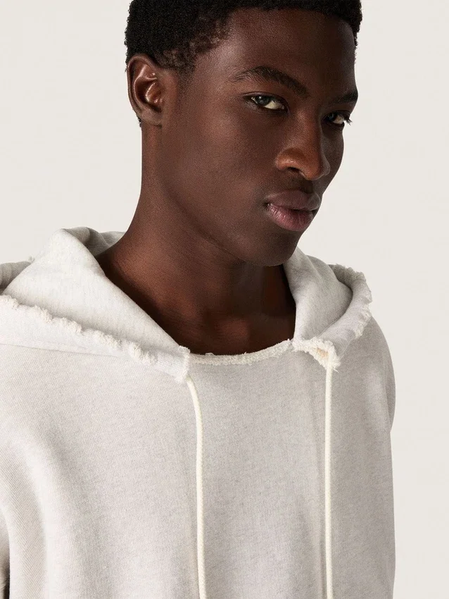 Bluza z kapturem Star unisex z bawełny w kolorze szarym melanżowym