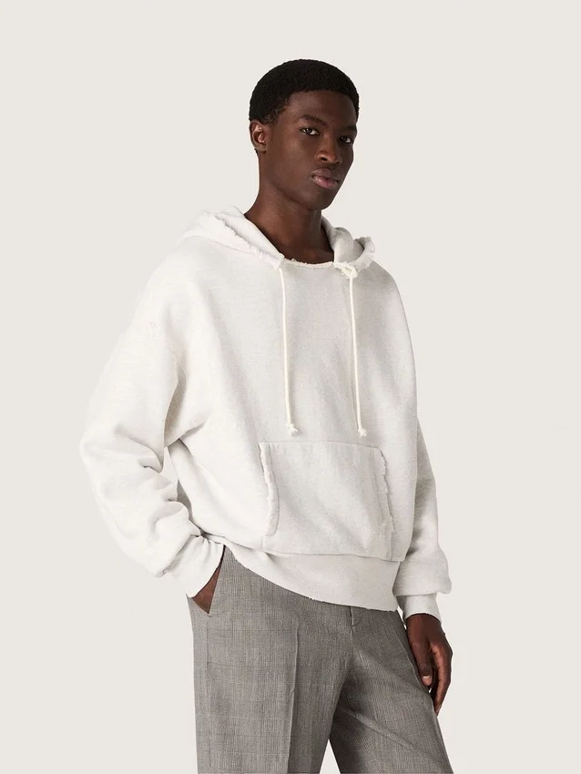Bluza z kapturem Star unisex z bawełny w kolorze szarym melanżowym