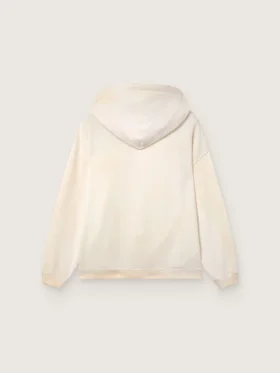 Bluza z kapturem Star unisex z białej bawełny z nadrukiem logo