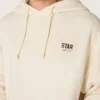 Bluza z kapturem Star unisex z białej bawełny z nadrukiem logo