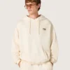 Bluza z kapturem Star unisex z białej bawełny z nadrukiem logo