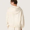 Bluza z kapturem Star unisex z białej bawełny z nadrukiem logo