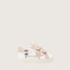 Buty dla maluchów z nappy z różową zamszową gwiazdką i nadrukiem maskotki