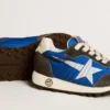 Buty Marathon Young z niebieskiego nylonu z nadrukowaną gwiazdą i skórzaną wstawką na pięcie