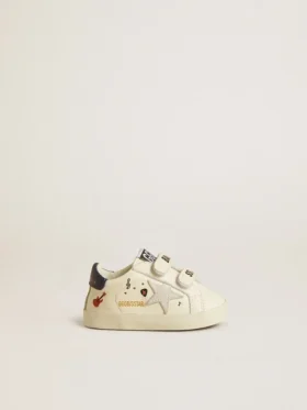 Buty przedszkolne z nappa ze wzorem muzycznym i białą zamszową gwiazdką