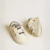 Buty przedszkolne z nappa ze wzorem muzycznym i białą zamszową gwiazdką