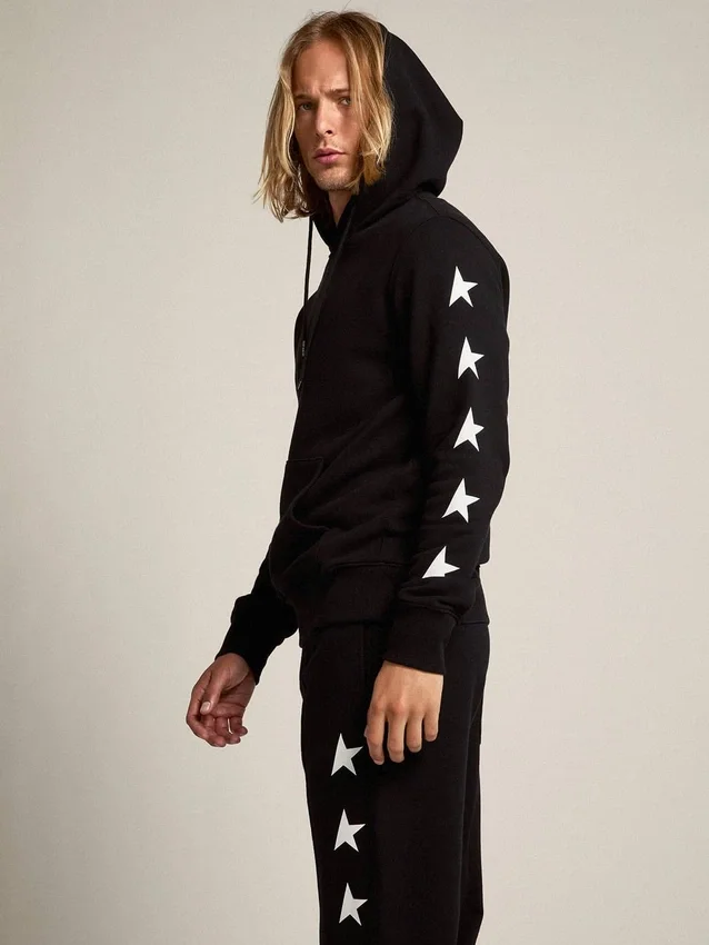 Czarna bluza z kolekcji Alighiero Star Collection z kontrastującymi białymi gwiazdami