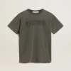 Damska szara sukienka typu T-shirt z efektem postarzenia