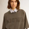 Damska szara sukienka typu T-shirt z efektem postarzenia