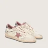 Damskie buty Ball Star LTD z beżowej skóry z różową gwiazdą z siateczki i niebieską skórzaną wstawką na pięcie