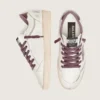Damskie buty Ball Star LTD z białej skóry z bordową skórzaną gwiazdą