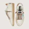 Damskie buty Ball Star LTD z białej skóry z jasnoniebieską haftowaną gwiazdą
