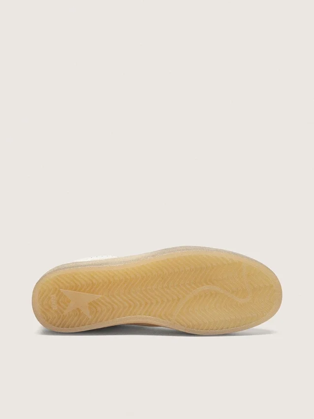 Damskie buty Ball Star LTD z białej skóry z jasnoniebieską haftowaną gwiazdą
