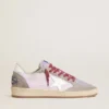 Damskie buty Ball Star LTD z liliowego nylonu z białą skórzaną gwiazdą i zamszowymi wstawkami