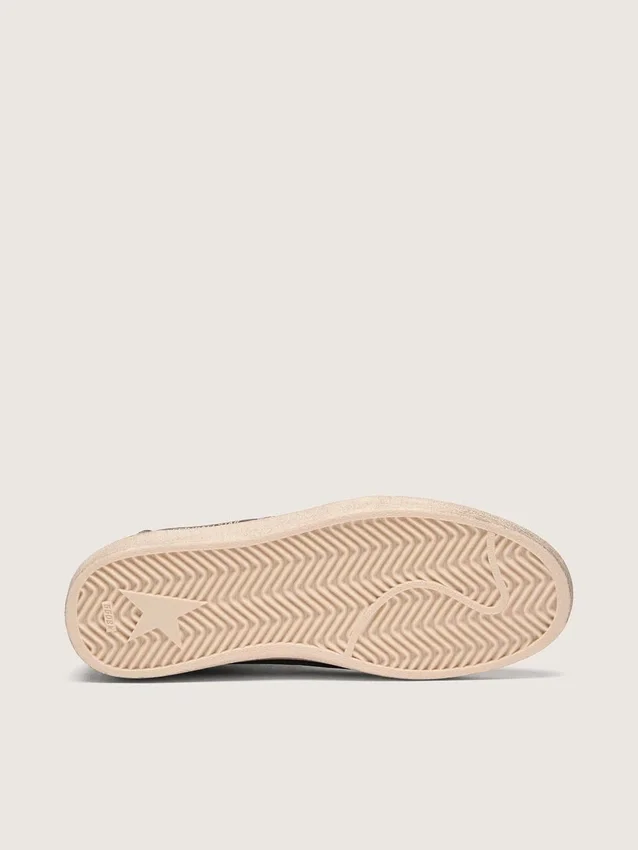 Damskie buty Ball Star LTD z nappy w kolorze hebanowym z wielobarwnym haftem i białą gwiazdą