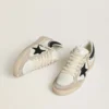 Damskie buty Ball Star LTD z nappy z czarną kryształową gwiazdą i beżowymi zamszowymi wstawkami