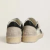 Damskie buty Ball Star LTD z nappy z czarną kryształową gwiazdą i beżowymi zamszowymi wstawkami