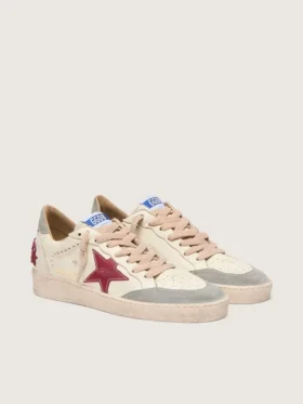 Damskie buty Ball Star LTD z nappy ze skórzaną gwiazdą i srebrną zamszową wstawką na pięcie