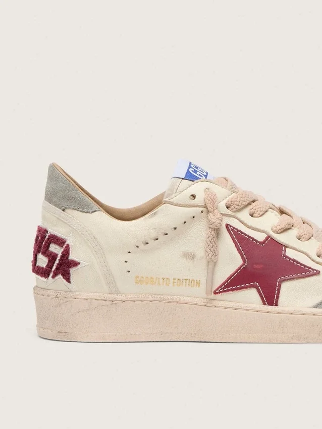 Damskie buty Ball Star LTD z nappy ze skórzaną gwiazdą i srebrną zamszową wstawką na pięcie
