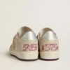 Damskie buty Ball Star LTD z różowego i beżowego zamszu z perłowo-szarą skórzaną wstawką na pięcie