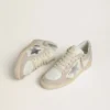 Damskie buty Ball Star LTD z skóry nappa i zamszu ze srebrną skórzaną gwiazdką i kryształkami Swarovskiego