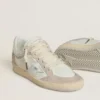 Damskie buty Ball Star LTD z skóry nappa i zamszu ze srebrną skórzaną gwiazdką i kryształkami Swarovskiego