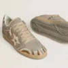 Damskie buty Ball Star LTD z zamszu z metaliczną skórzaną gwiazdą i zapiętkiem z skóry kucyka w zebrowym wzorze