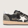 Damskie buty Ball Star z brokatem, skórzaną gwiazdką i metaliczną skórzaną wstawką na pięcie