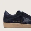 Damskie buty Ball Star z ciemnoniebieskiego zamszu z ciemnoniebieską gwiazdką z brokatem