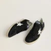 Damskie buty Ball Star z czarnego zamszu z ćwiekami i białą skórzaną gwiazdką