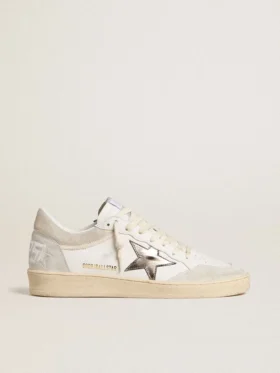 Damskie buty Ball Star z metaliczną skórzaną gwiazdką i błyszczącą skórzaną wstawką na pięcie
