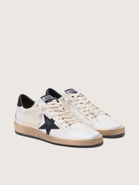 Damskie buty Ball Star z nappy z czarną gwiazdą i czarną wstawką na pięcie
