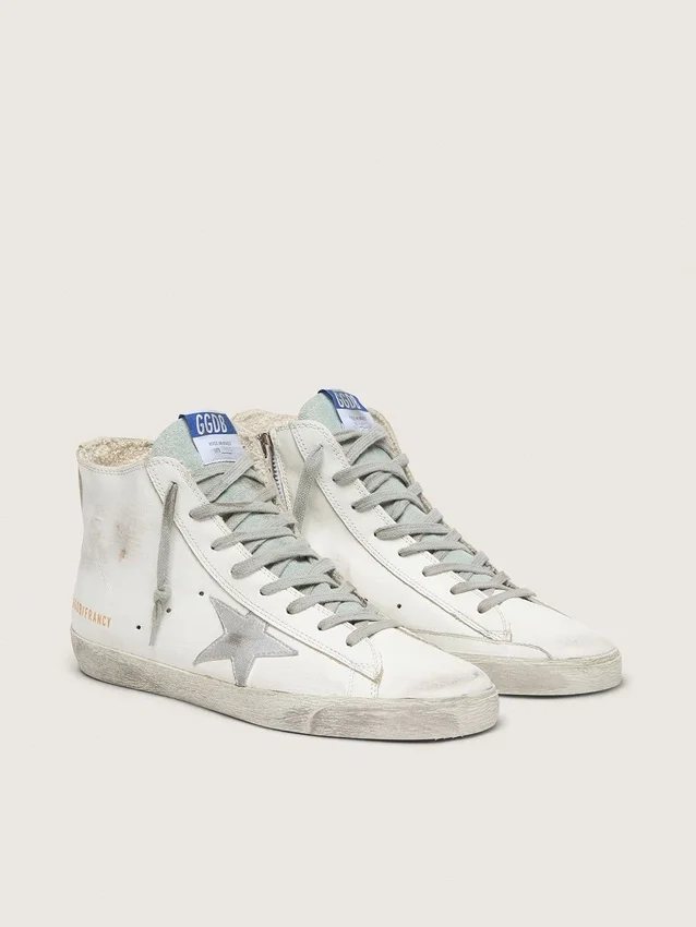 Męskie buty Francy ze skóry z srebrną gwiazdą z zamszu