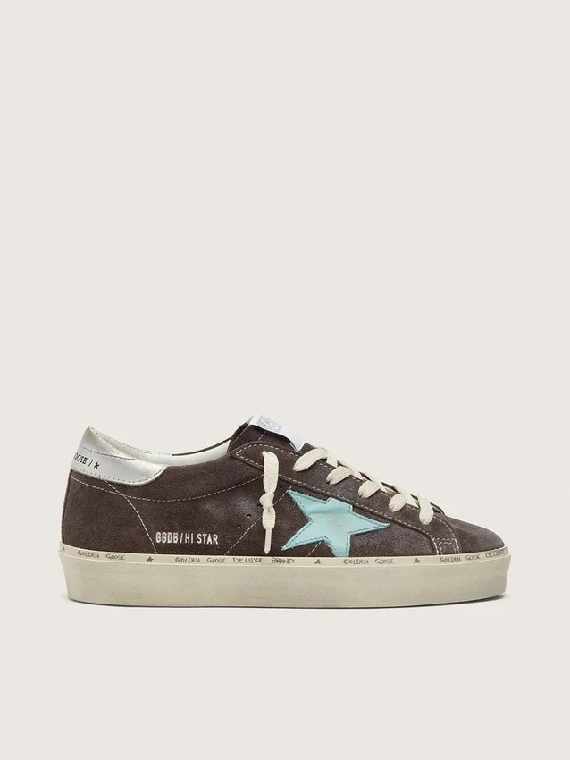 Damskie buty Hi Star z ciemnoszarego zamszu z gwiazdą w kolorze turkusowym