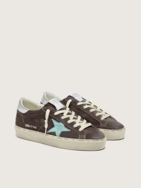 Damskie buty Hi Star z ciemnoszarego zamszu z gwiazdą w kolorze turkusowym